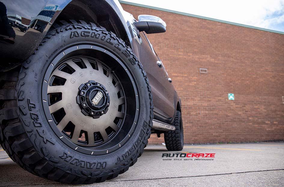 FORD RANGER GD03 MATTE BLACK MACHINED FACE WITH DARK MATTE TINT